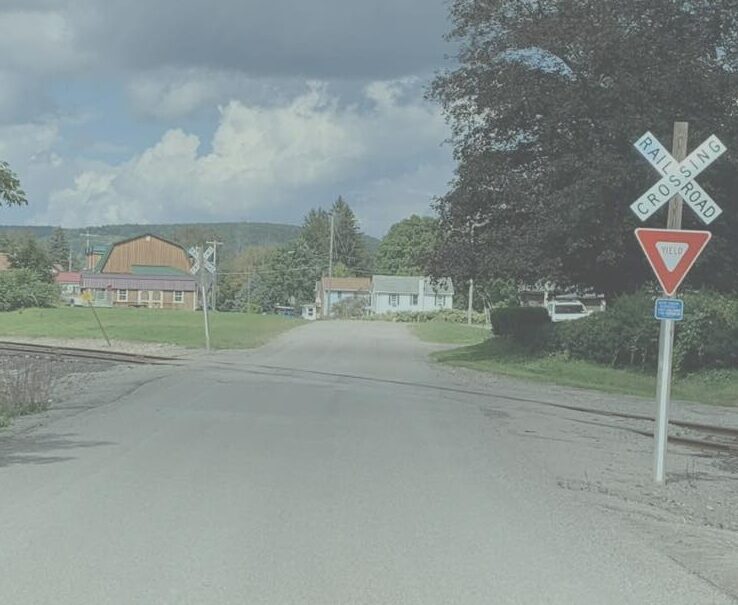 Road over a railroad crossing